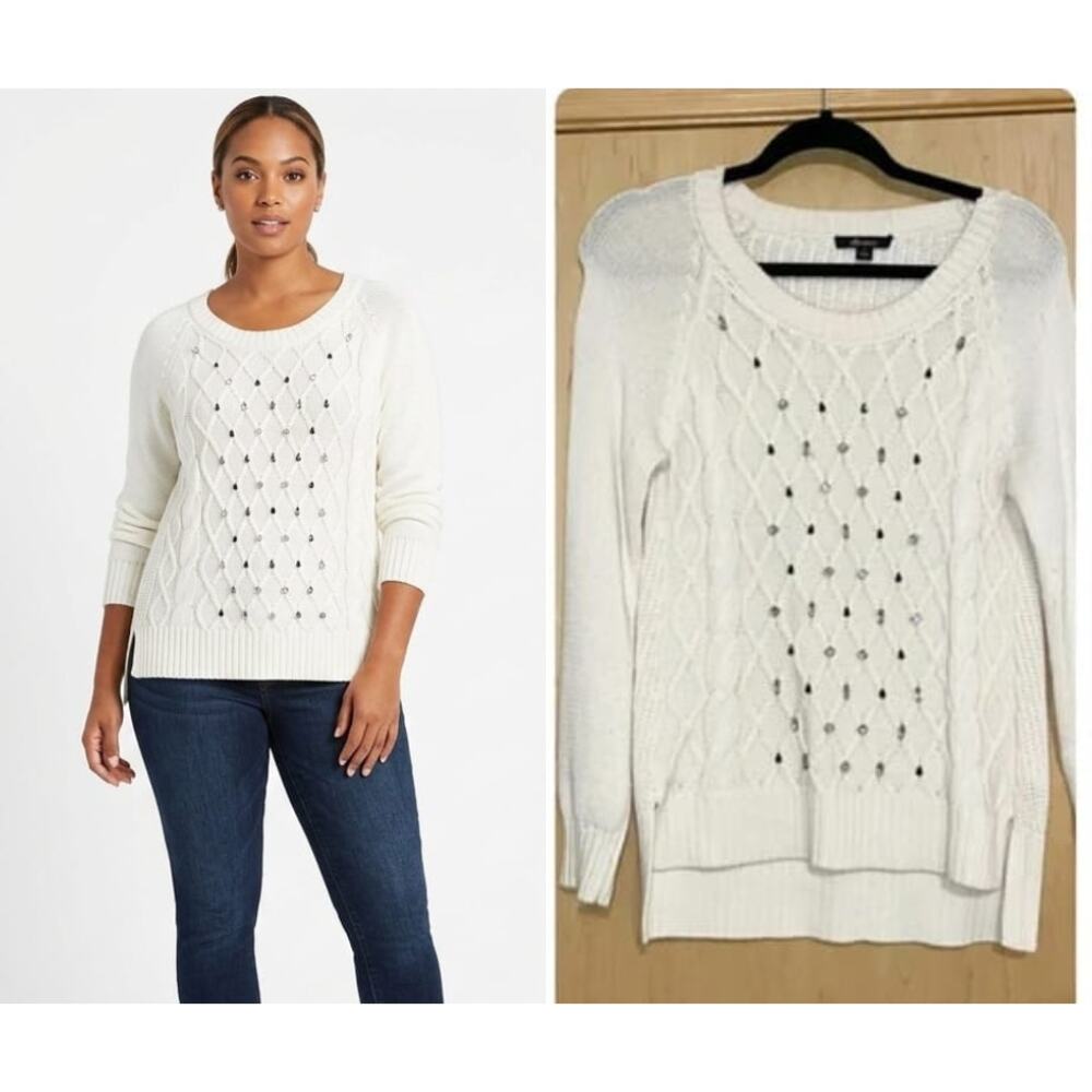 Ella Moss Ivory Jersey Sweater - Picture 1 of 12